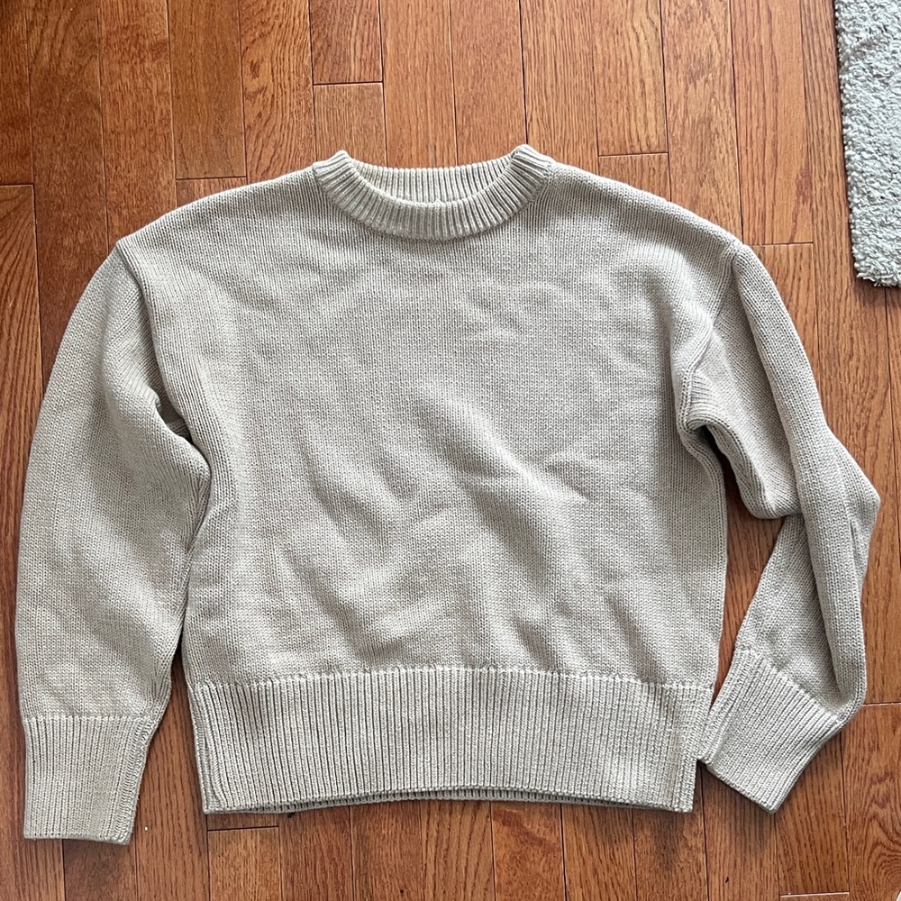 KOTN beige 100% cotton crew neck sweater